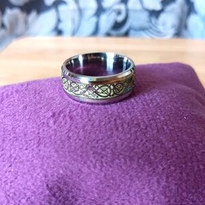 Stainless Steel Glow In The Dark Ring Size 8